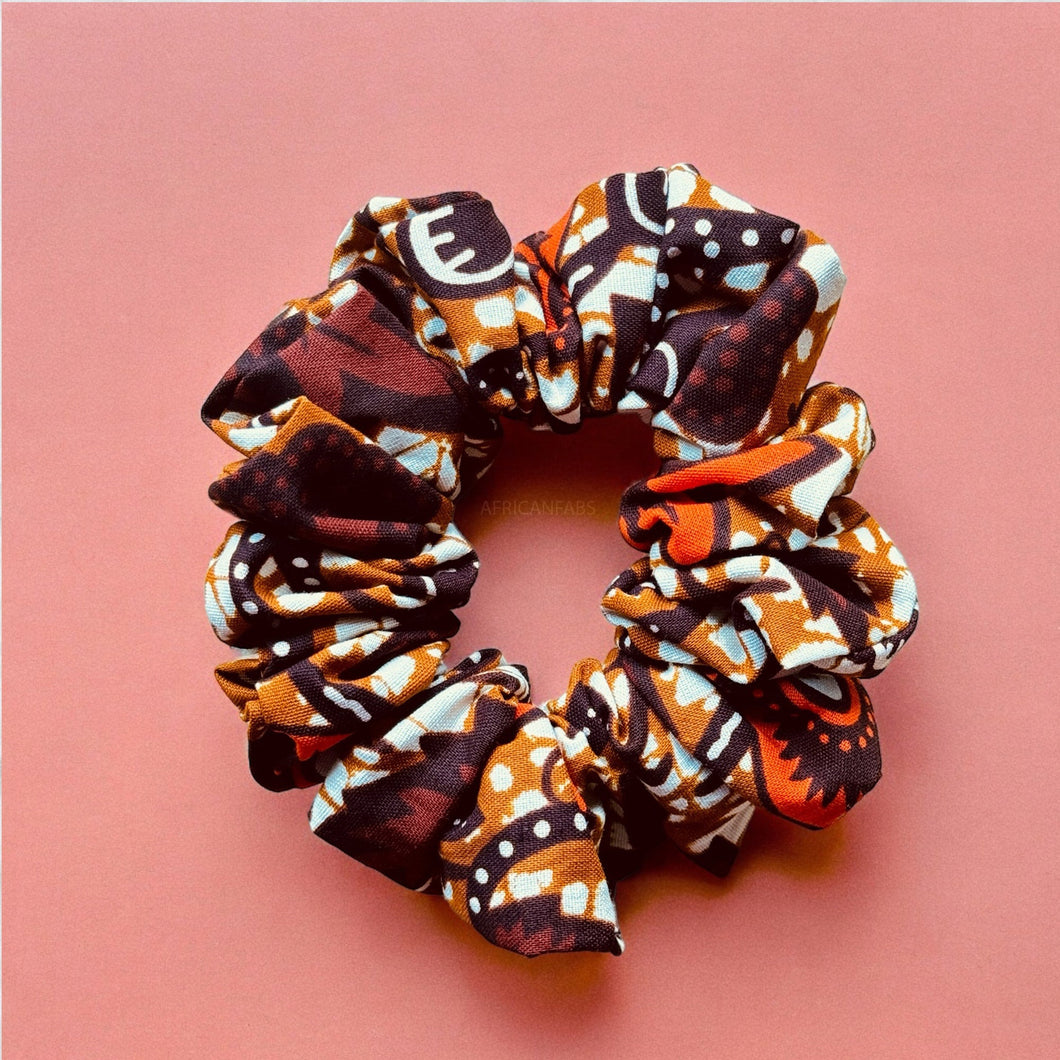 African print Scrunchie - Hair Accessories - Brown