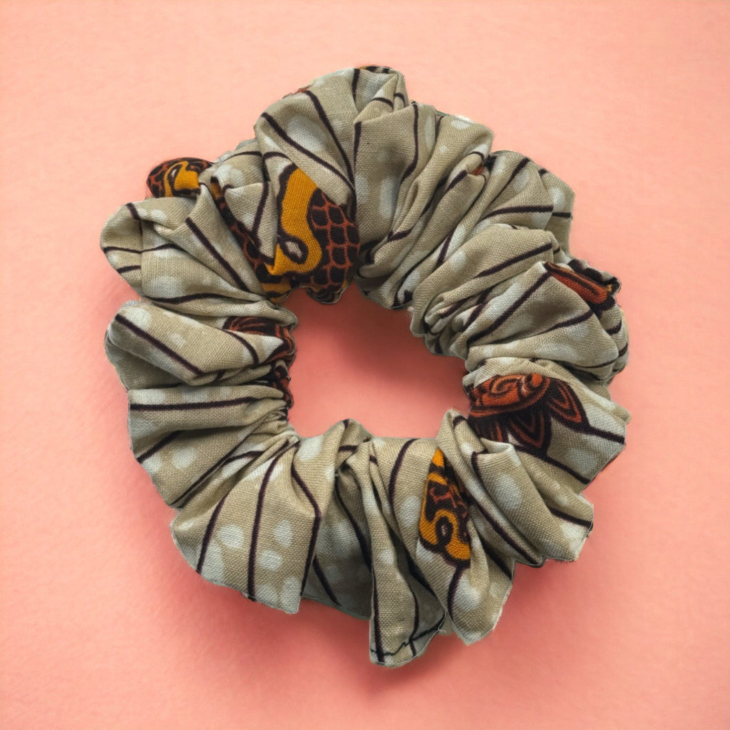 African print Scrunchie - Hair Accessories - Beige