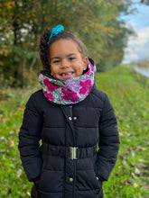 Load image into Gallery viewer, African print Turtleneck Winter scarf for Kids Unisex - Multicolor Flowers
