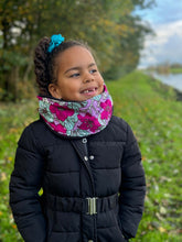 Load image into Gallery viewer, African print Turtleneck Winter scarf for Kids Unisex - Multicolor Flowers
