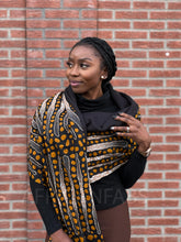 Afbeelding in Gallery-weergave laden, Wintersjaal met Afrikaanse print voor volwassenen, unisex - Zwarte modderdoekstrepen
