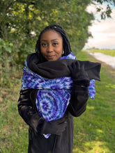 Load image into Gallery viewer, African print Winter scarf for Adults Unisex - Blue Tie Dye
