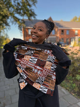 Load image into Gallery viewer, African print Winter scarf for Adults Unisex - Brown Bogolan Mosaic
