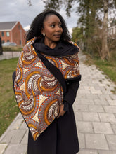 Charger l&#39;image dans la galerie, African print Winter scarf for Adults Unisex - Orange Feather
