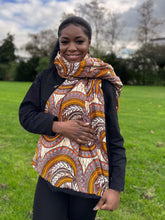 Charger l&#39;image dans la galerie, African print Winter scarf for Adults Unisex - Orange Feather
