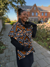 Load image into Gallery viewer, African print Winter scarf for Adults Unisex - Brown Bogolan
