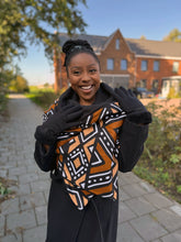 Load image into Gallery viewer, African print Winter scarf for Adults Unisex - Brown Bogolan

