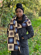 Charger l&#39;image dans la galerie, African print Winter scarf for Adults Unisex - Blue galaxy
