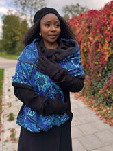 Afbeelding in Gallery-weergave laden, African print Winter scarf for Adults Unisex - Blue Mandala
