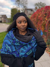 Afbeelding in Gallery-weergave laden, African print Winter scarf for Adults Unisex - Blue Mandala
