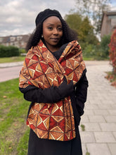 Charger l&#39;image dans la galerie, African print Winter scarf for Adults Unisex - Brown Prism
