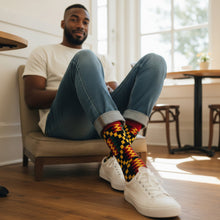 Load image into Gallery viewer, 5 pairs - African socks / Afro socks / African print socks - Red yellow blocks
