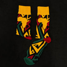 Load image into Gallery viewer, 10 pairs - African socks / Afro socks / Kente stocks - Yellow Africa
