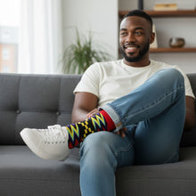 Load image into Gallery viewer, 5 pairs - African socks / Afro socks / African print socks - Black / Red / Purple Kente
