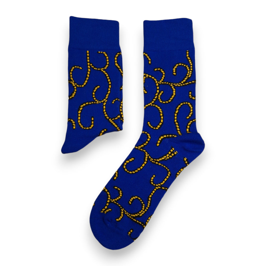 5 pairs - African socks / Afro socks - Blue