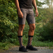 Load image into Gallery viewer, 5 pairs - African socks / Afro socks / African print socks - Maroon Bogolan
