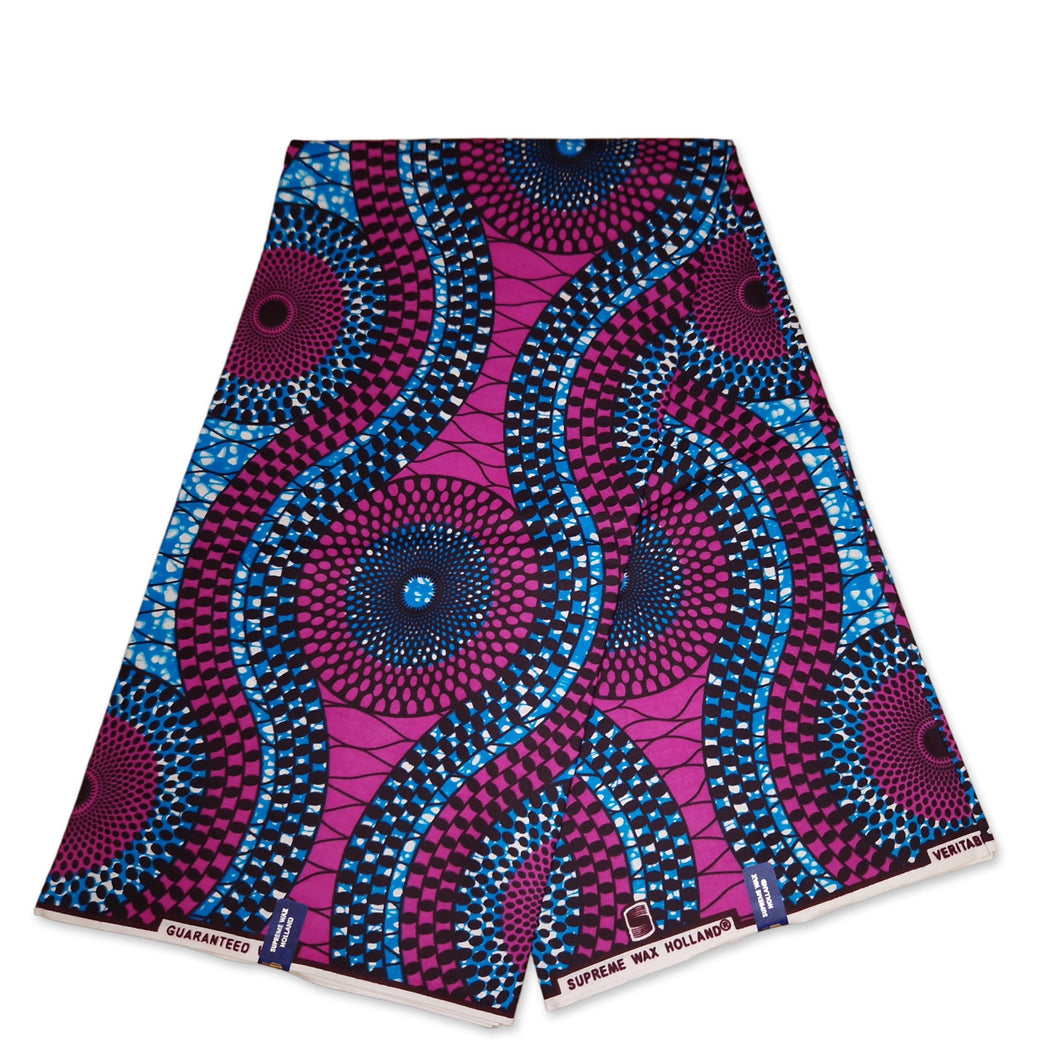 6 Yards - Super wax - African Super Wax print fabric - Pink