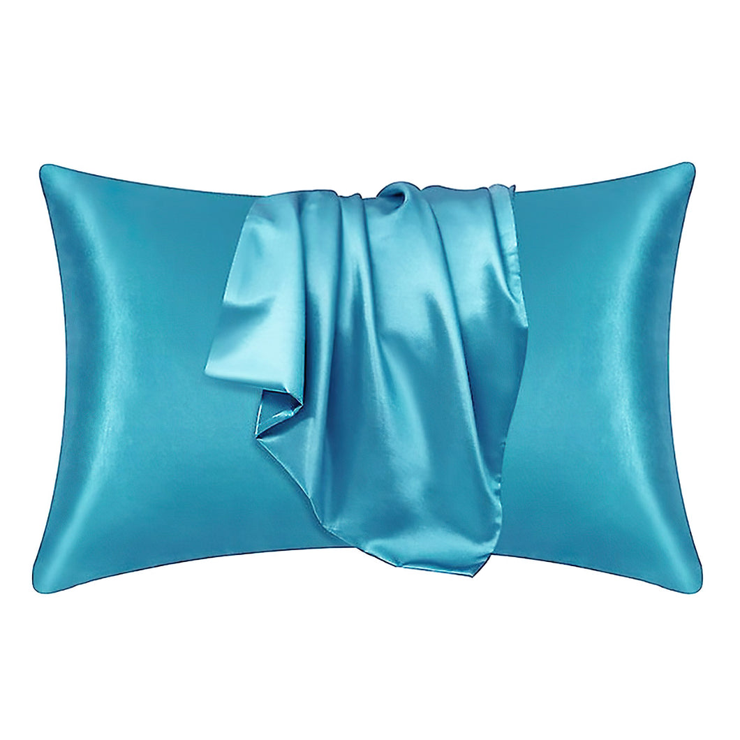 5 PIÈCES - Taie d'oreiller en satin turquoise 60 x 70 cm taille d'oreiller standard - Taie d'oreiller en satin soyeux