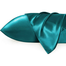 Lade das Bild in den Galerie-Viewer, 5 STÜCK – Satin-Kissenbezug, blaugrün, 60 x 70 cm, Standard-Kissengröße – Seidiger Satin-Kissenbezug
