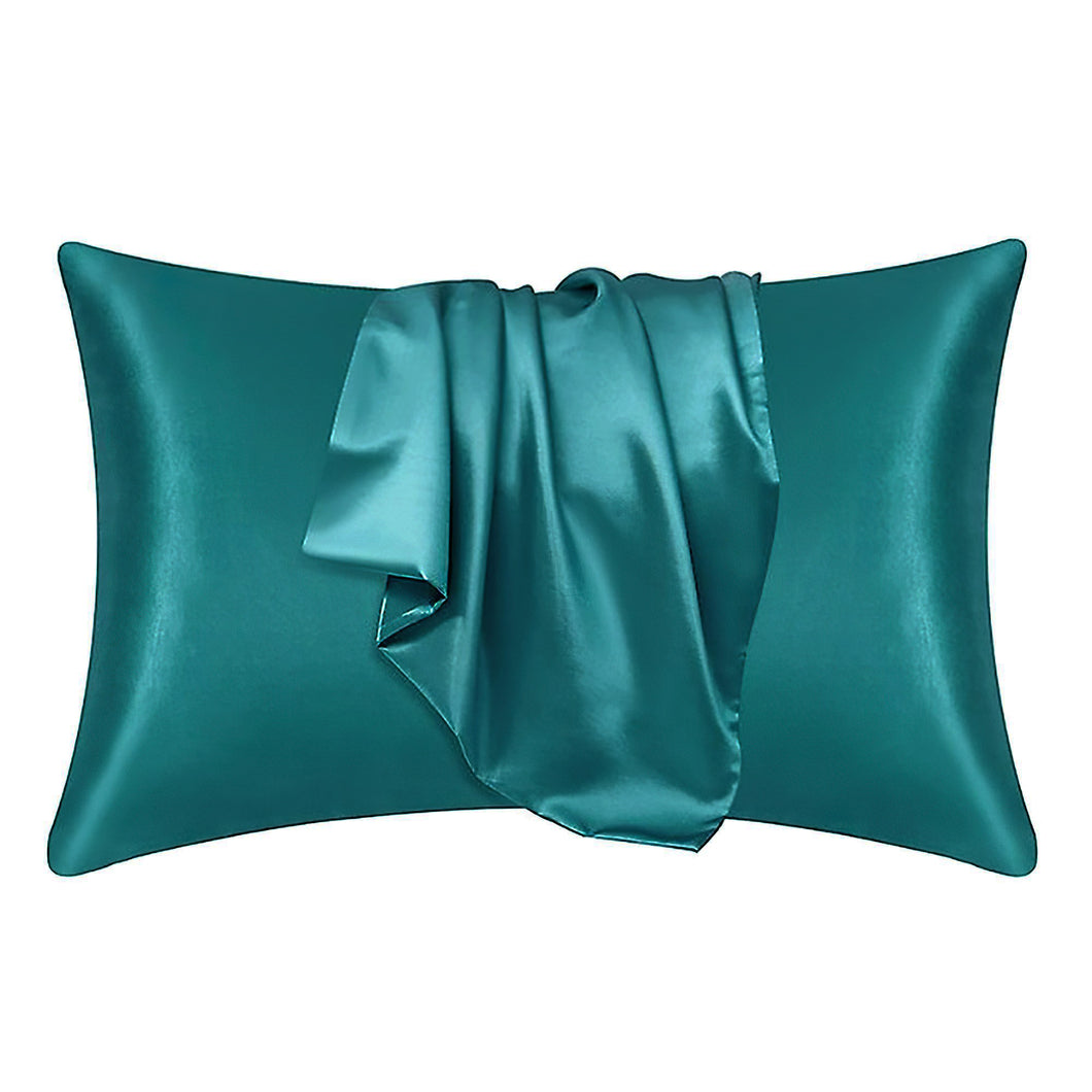 Satin pillow case Teal 60 x 70 cm standard pillow size - Silky satin pillowcase