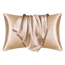 Load image into Gallery viewer, Satin pillow case kaki 60 x 70 cm standard pillow size - Silky satin pillowcase

