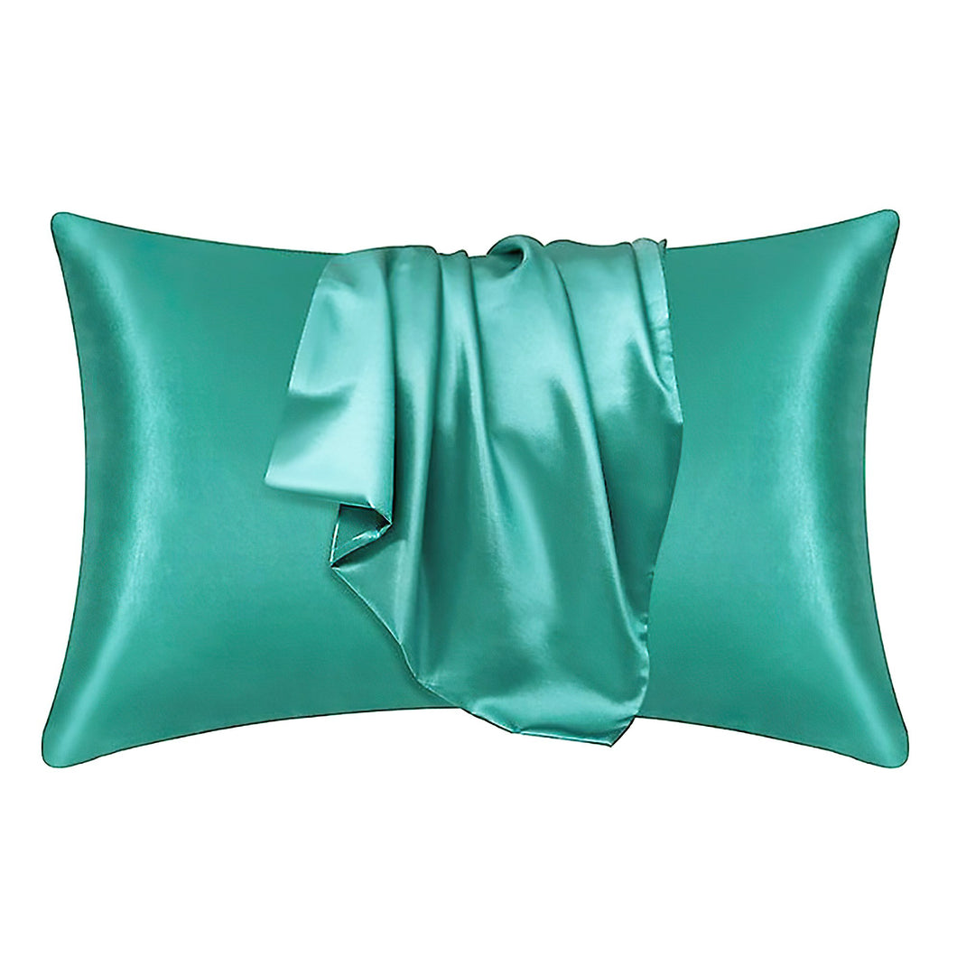 5 STÜCK – Satin-Kissenbezug Soft Green 60 x 70 cm Standard-Kissengröße – Seidiger Satin-Kissenbezug
