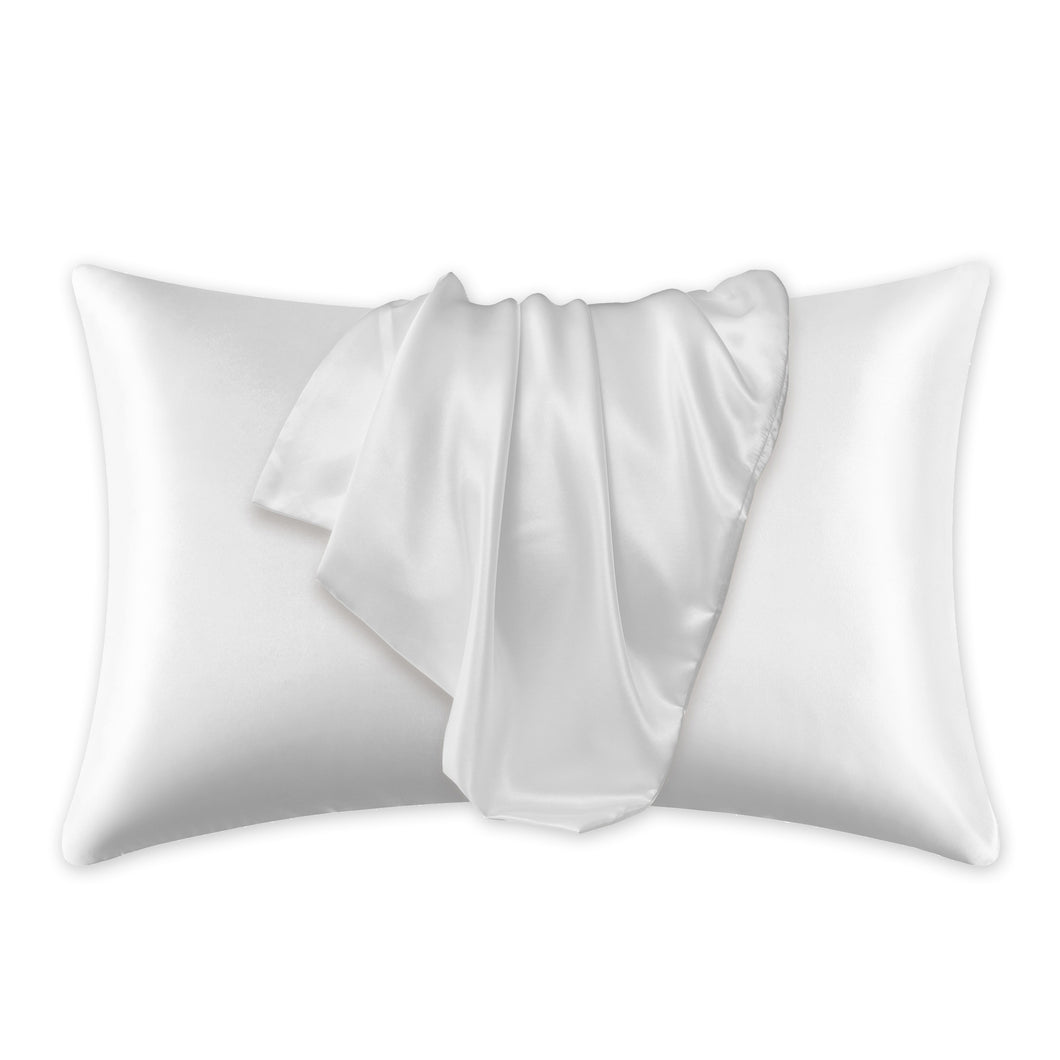 Satin-Kissenbezug, Weiss, 60 x 70 cm, Standard-Kissengröße – seidiger Satin-Kissenbezug