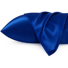 Lade das Bild in den Galerie-Viewer, Satin pillow case Dark blue 60 x 70 cm pillow size - Silky satin pillowcase / cushion cover
