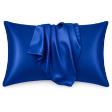 Lade das Bild in den Galerie-Viewer, Satin pillow case Dark blue 60 x 70 cm pillow size - Silky satin pillowcase / cushion cover
