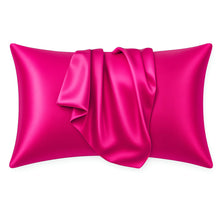 Lade das Bild in den Galerie-Viewer, Satin pillow case Fuchsia 60 x 70 cm pillow size - Silky satin pillowcase / cushion cover
