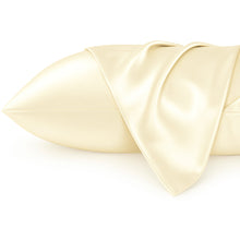 Charger l&#39;image dans la galerie, Satin pillow case Ivory 60 x 70 cm pillow size - Silky satin pillowcase / cushion cover
