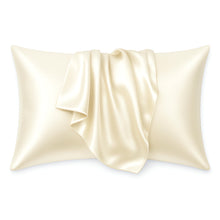 Charger l&#39;image dans la galerie, Satin pillow case Ivory 60 x 70 cm pillow size - Silky satin pillowcase / cushion cover
