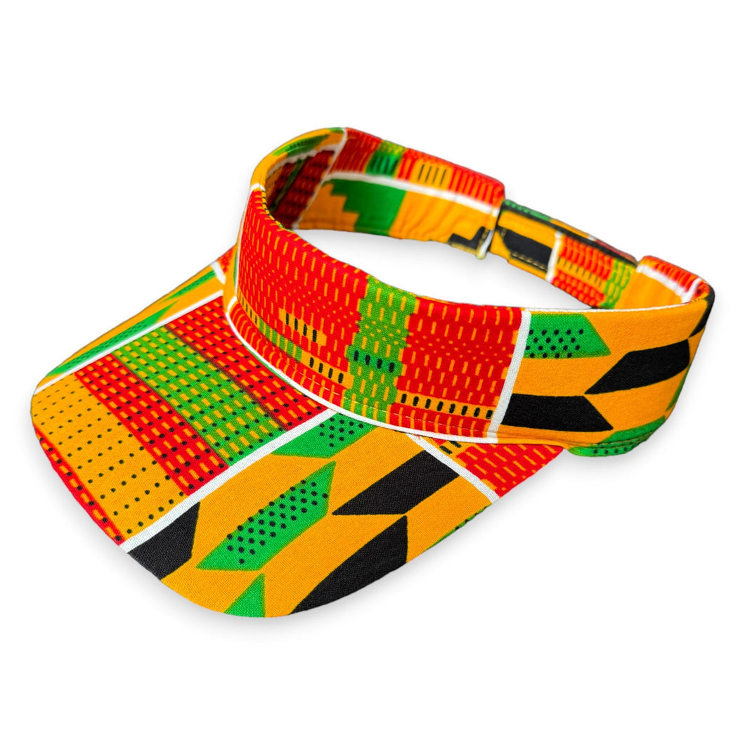 Zonnekleppet met Afrikaanse print - Groen/geel Kente