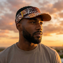 Afbeelding in Gallery-weergave laden, Afrikaanse print zonneklep pet - Bruin
