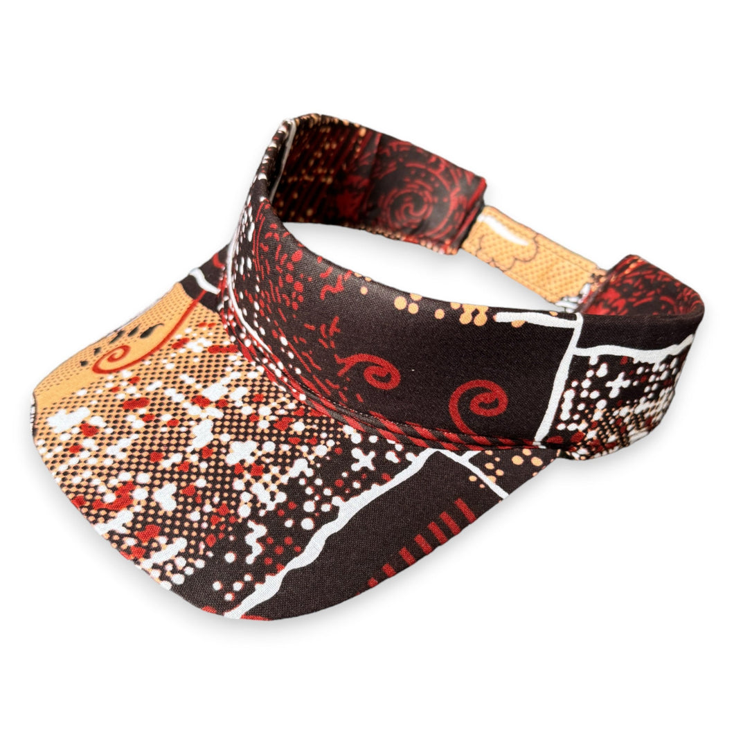 African print Sun visor cap - Brown