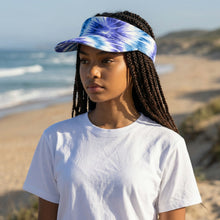 Charger l'image dans la galerie, Casquette visière de soleil imprimé africain - Tie Dye bleu
