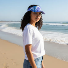 Charger l'image dans la galerie, Casquette visière de soleil imprimé africain - Tie Dye bleu
