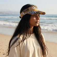 Load image into Gallery viewer, African print Sun visor cap - Sand Bogolan Mosaic
