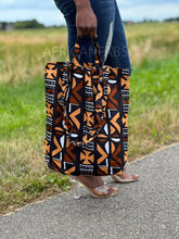 Load image into Gallery viewer, Shopper bag with African print - Brown bogolan - Reusable Shopping Bag made of cotton
