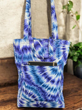 Charger l&#39;image dans la galerie, Shopper bag with African print - Blue Tie Dye - Reusable Cotton Tote Bag
