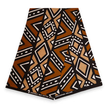 Charger l&#39;image dans la galerie, Casquette visière de soleil en tissu africain - Bogolan marron et beige
