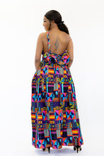 Afbeelding in Gallery-weergave laden, Afrikaanse print veelkleurige kente / paarse Infinity Multiway maxi-jurk
