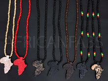 Load image into Gallery viewer, Wooden bead necklace / necklace / pendant - African continent - Black
