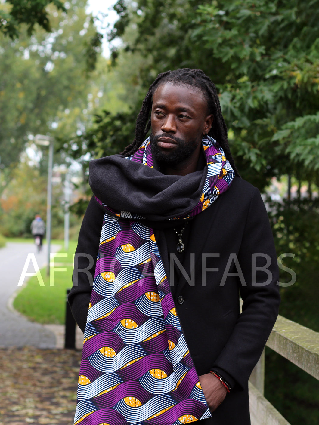 Foulard d'hiver imprimé africain pour adultes unisexe - Enchevêtrement violet