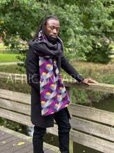 Charger l&#39;image dans la galerie, African print Winter scarf for Adults Unisex - Purple tangle

