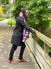 Afbeelding in Gallery-weergave laden, African print Winter scarf for Adults Unisex - Purple tangle

