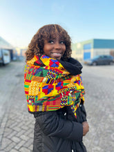 Charger l&#39;image dans la galerie, African print Winter scarf for Adults Unisex - Yellow Multicolor kente
