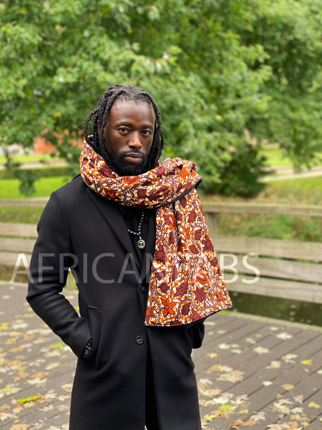 Afrikaanse print Wintersjaal voor volwassenen Unisex - Zwart/rood
