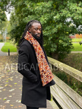Charger l&#39;image dans la galerie, African print Winter scarf for Adults Unisex - Black / red

