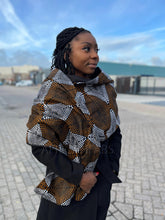 Charger l&#39;image dans la galerie, African print Winter scarf for Adults Unisex - Mustard / brown
